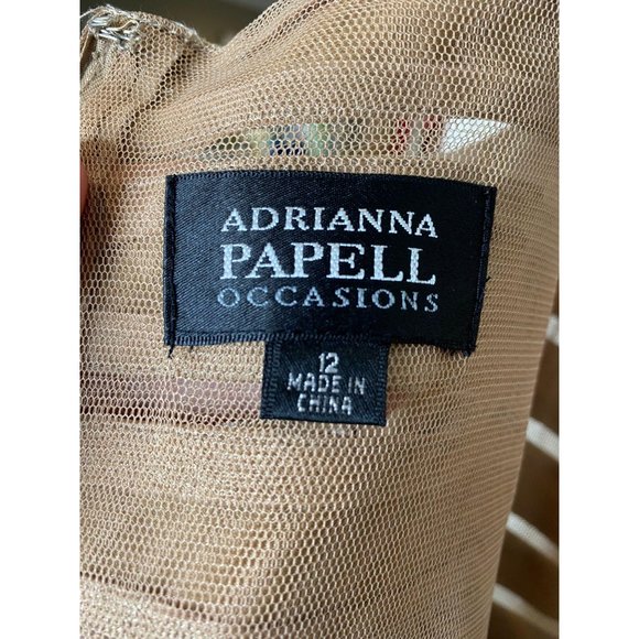 Adrianna Papell Rayon Champaign Cocktail Dress - Picture 11 of 13